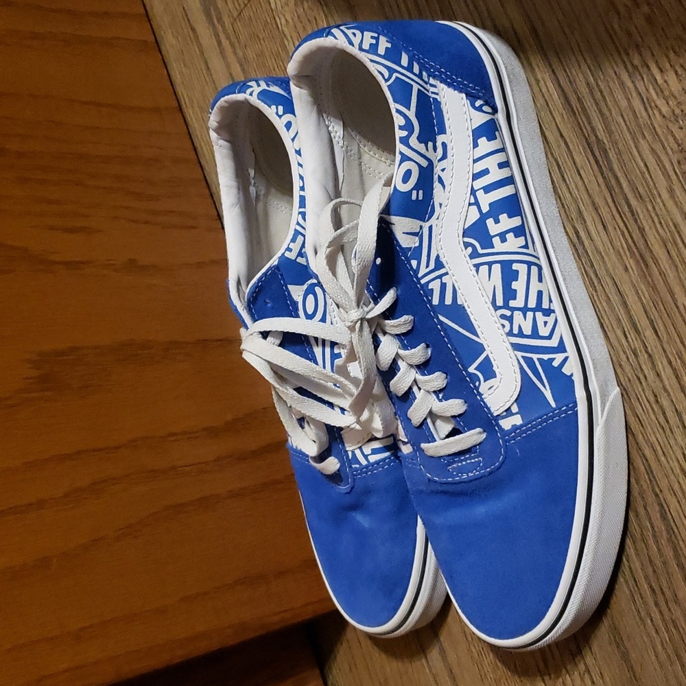 Vans Off the Wall Old Skool Blue Suede Mens size 10.5